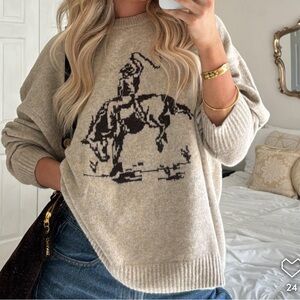 Abercrombie Men’s Horse Cowboy Sweater